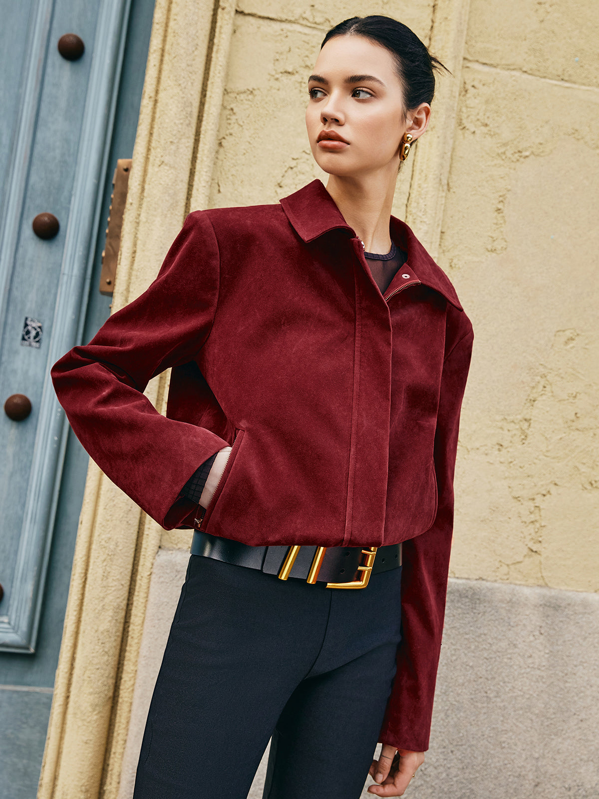WW | Pockets Lapel Suede Jacket