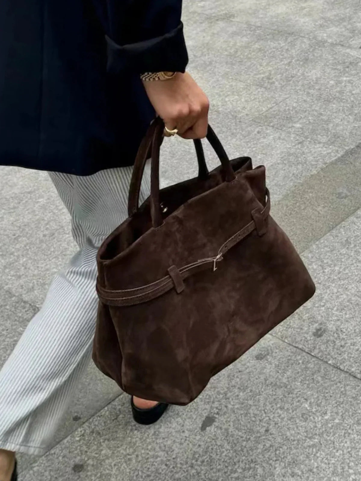 WW | Buckle Design Top Handle Bag