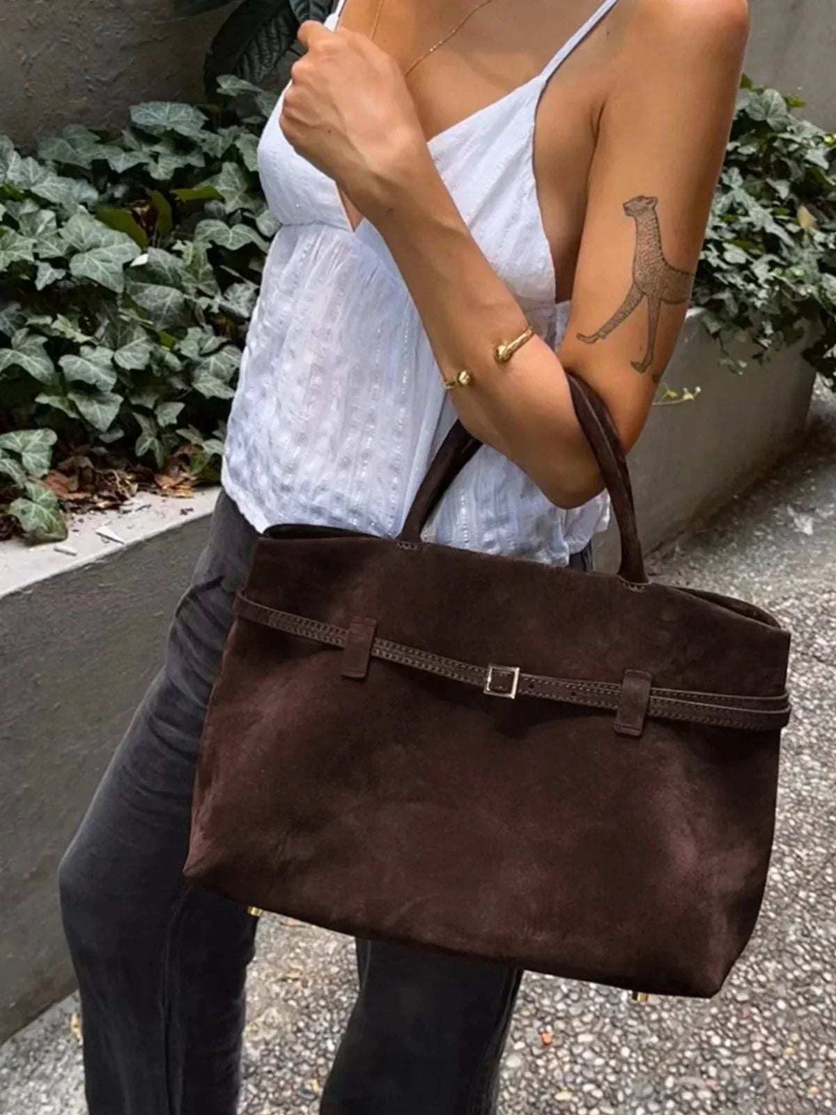 WW | Buckle Design Top Handle Bag
