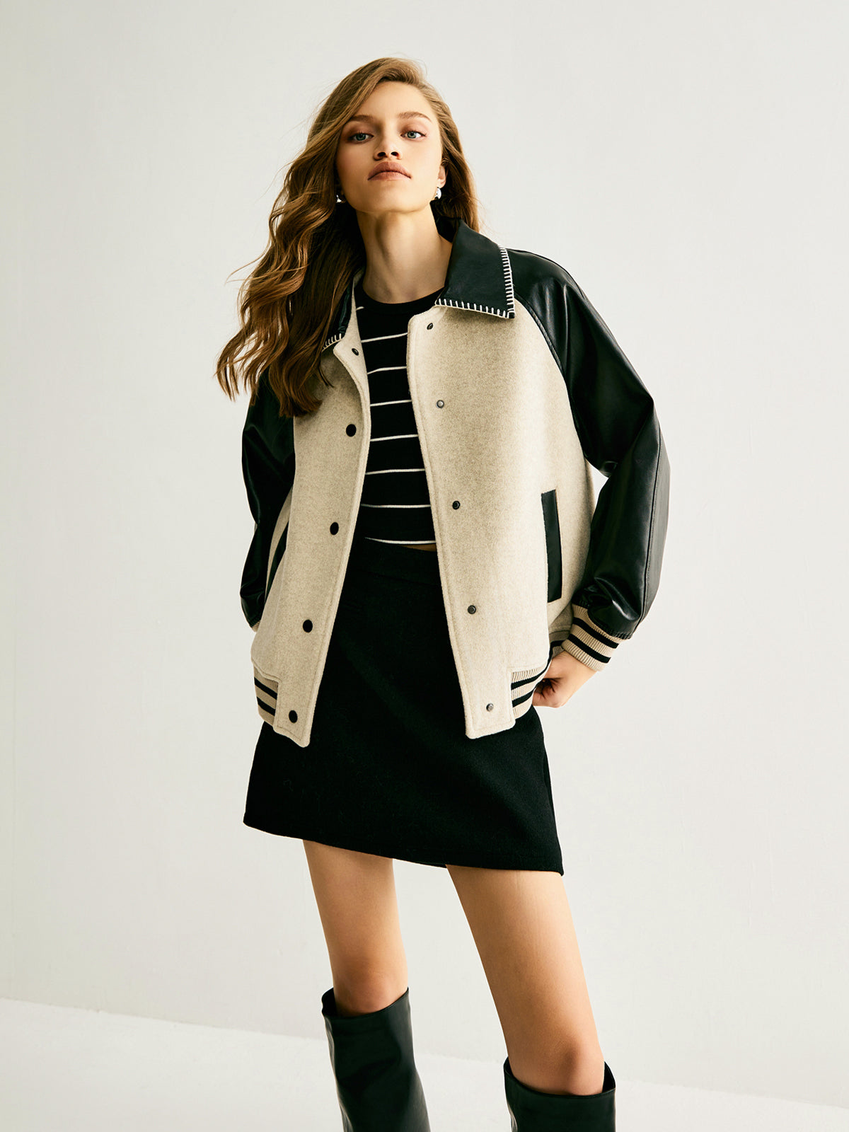WW | Wool Blend Panel Jacket