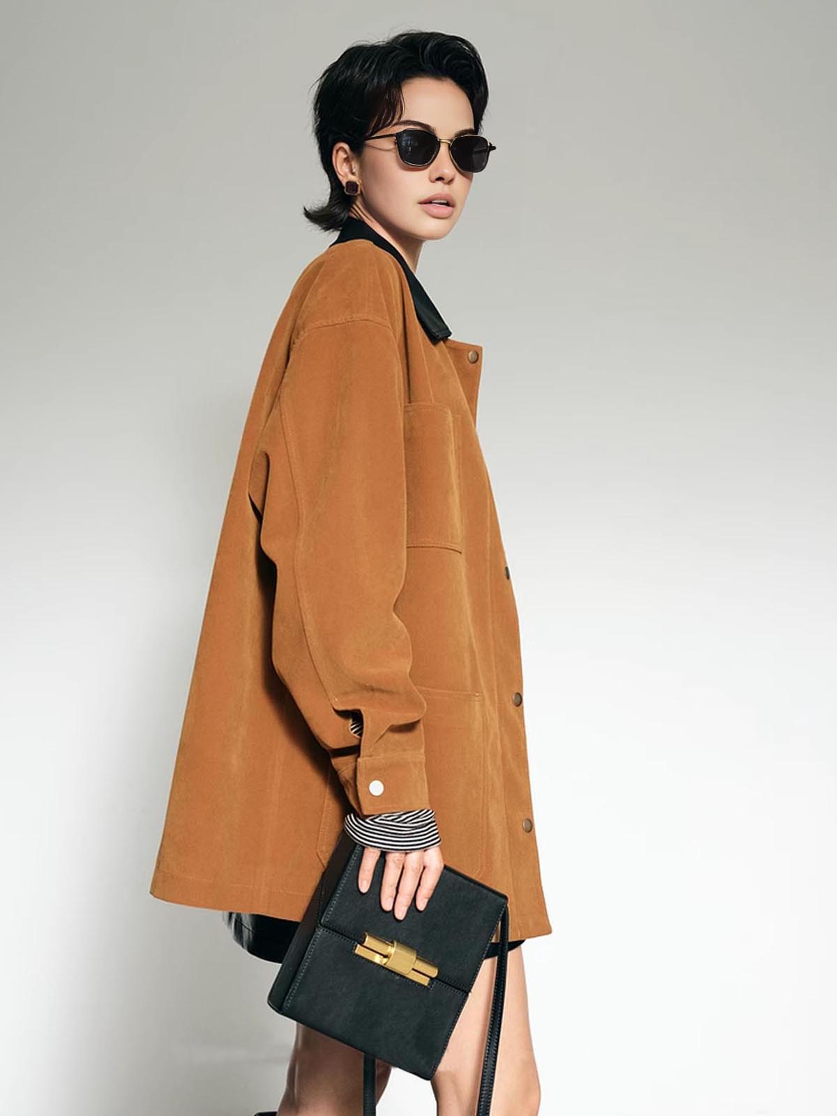 WW | Kragen Oversized Wildlederjacke