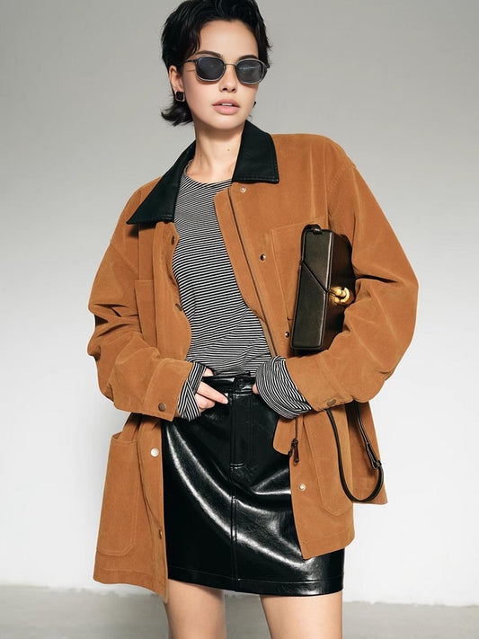 WW | Kragen Oversized Wildlederjacke