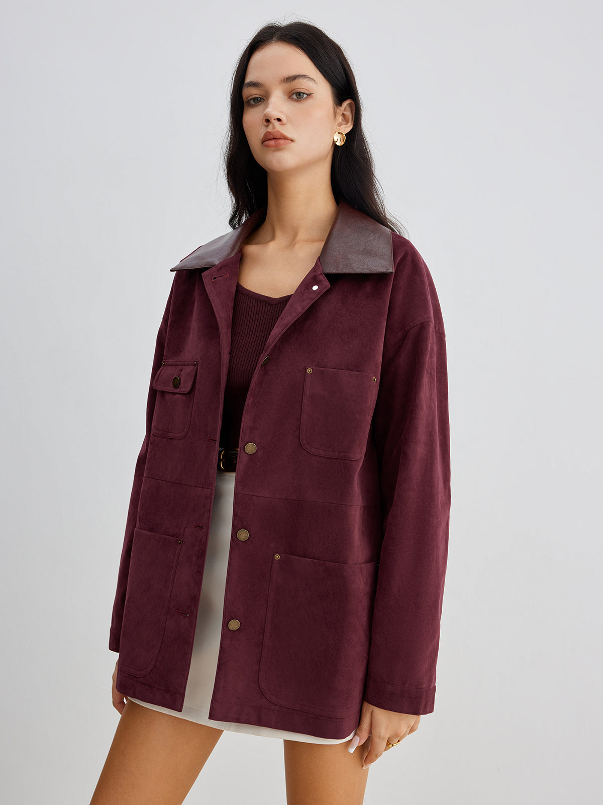 WW | Contrast Collar Pocket Jacket