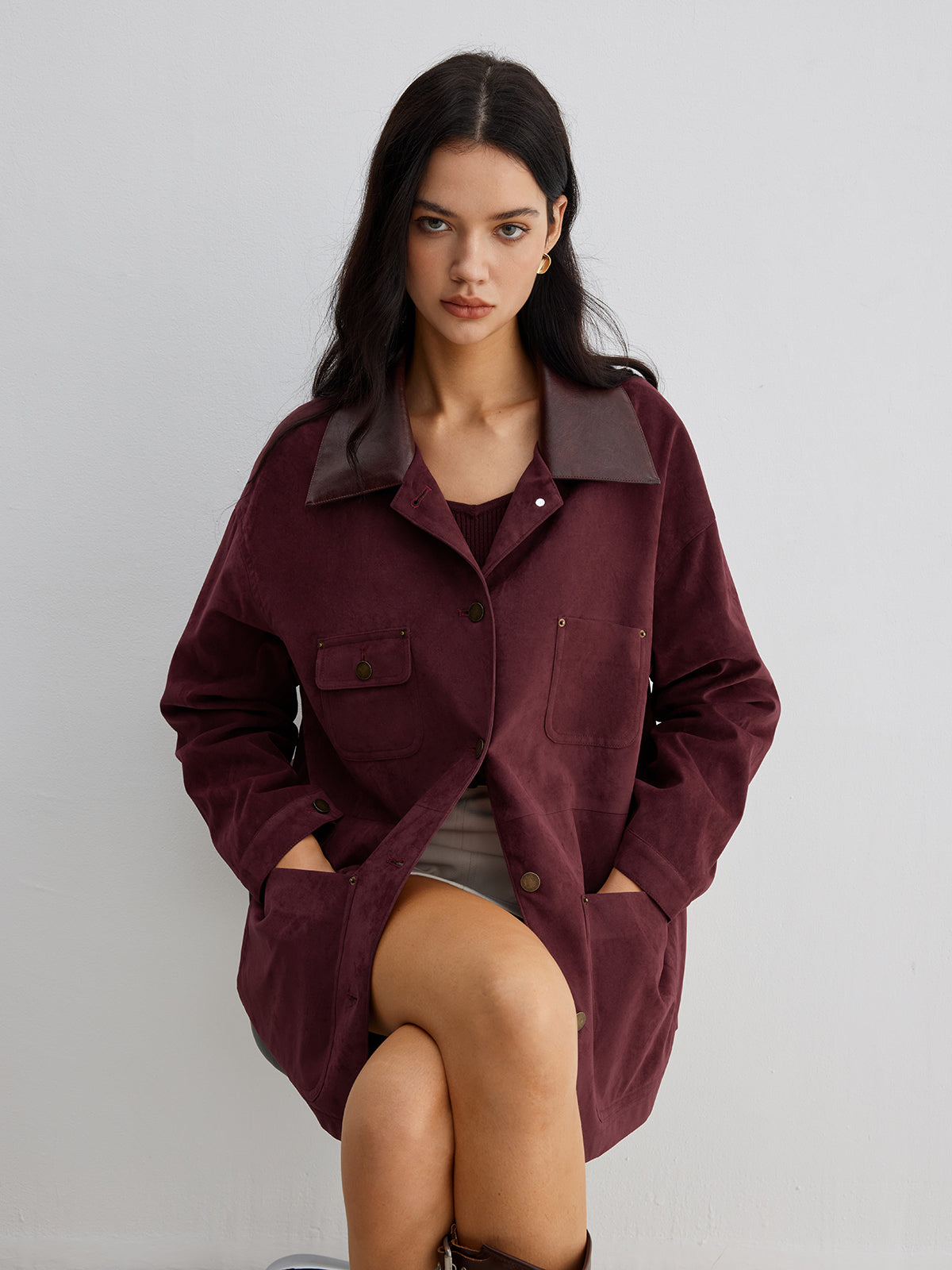 WW | Contrast Collar Pocket Jacket