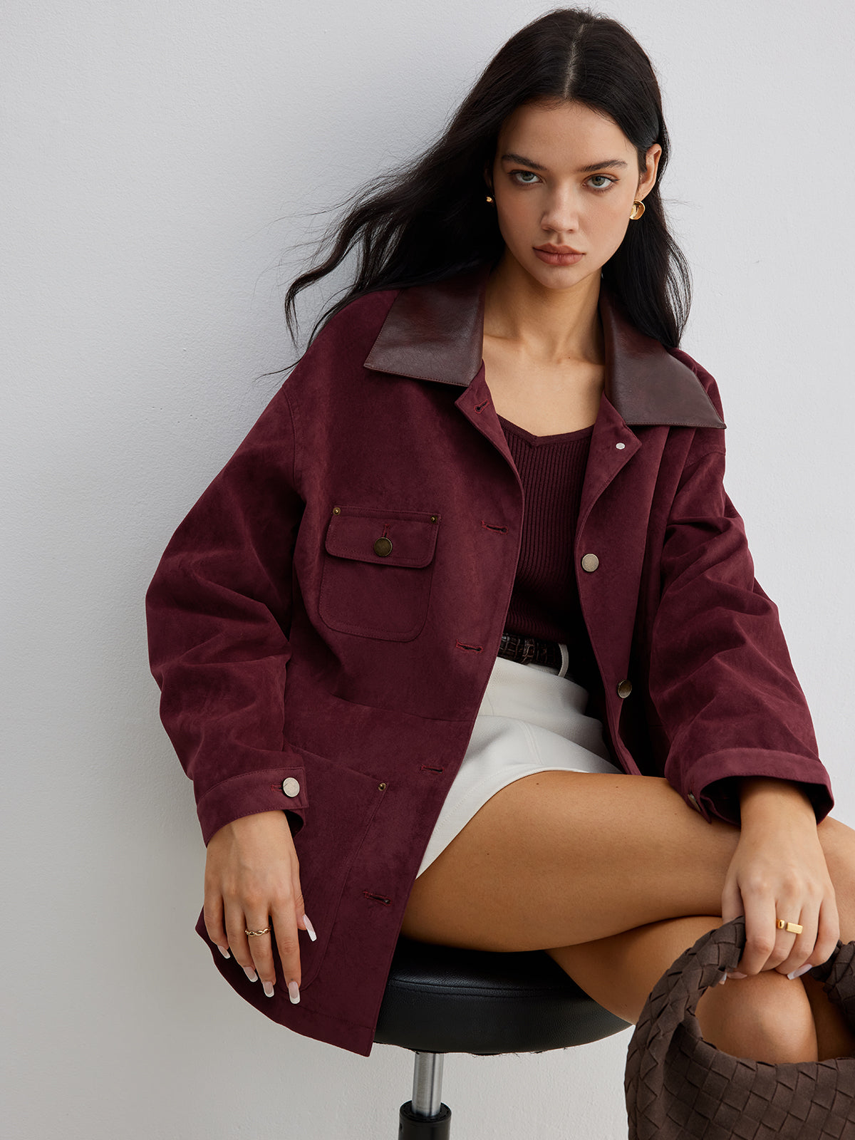 WW | Contrast Collar Pocket Jacket