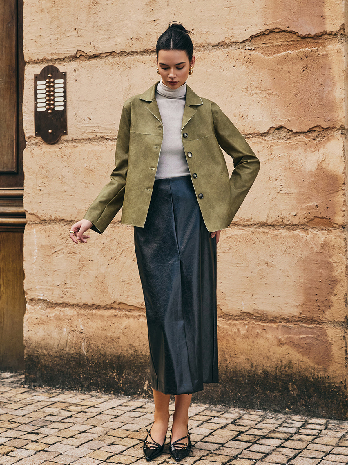 WW | PU-Leder Gerade Jacke