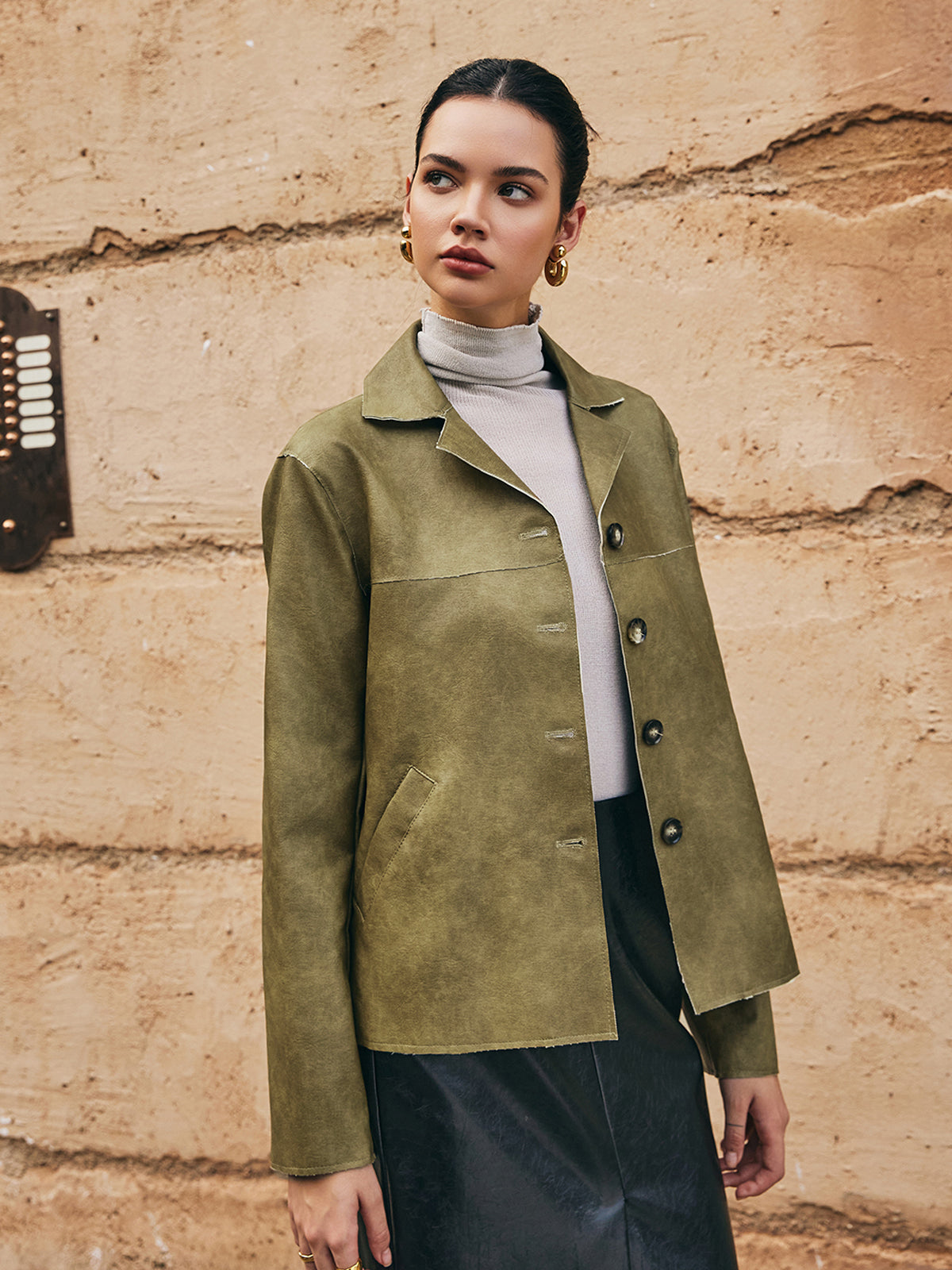 WW | PU-Leder Gerade Jacke