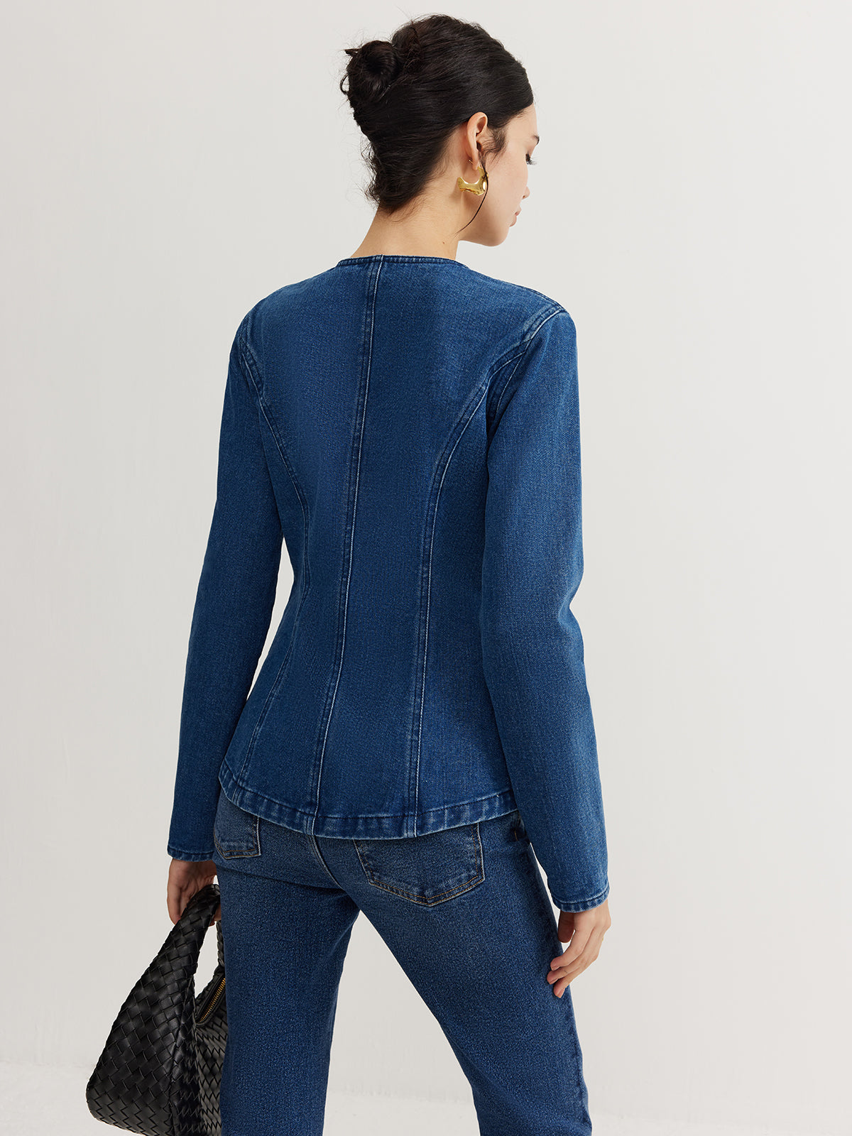 WW | Daunen Denim Slim Jacke