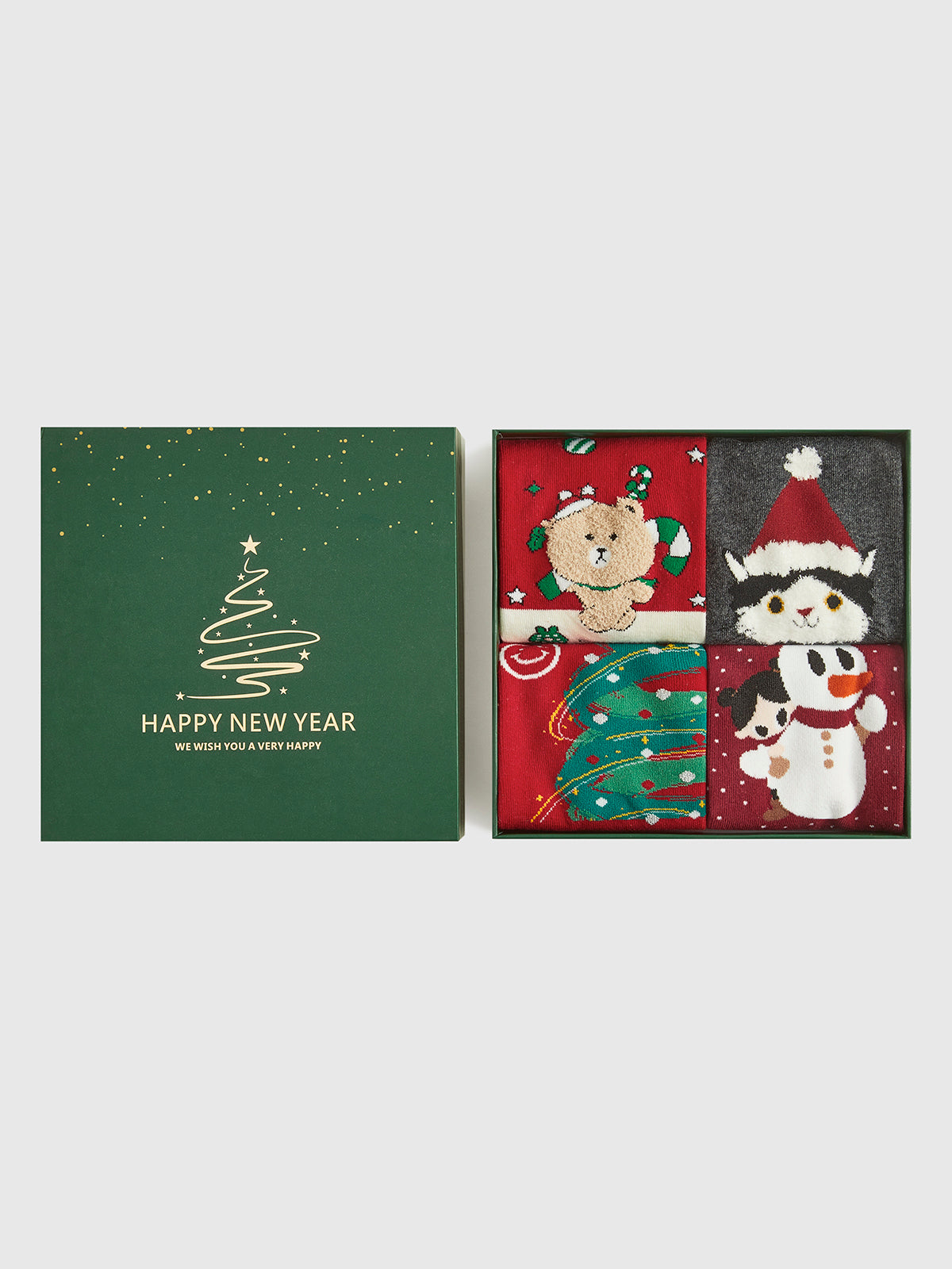 WW | Cartoon Weihnachtsgeschenkbox mit Socken