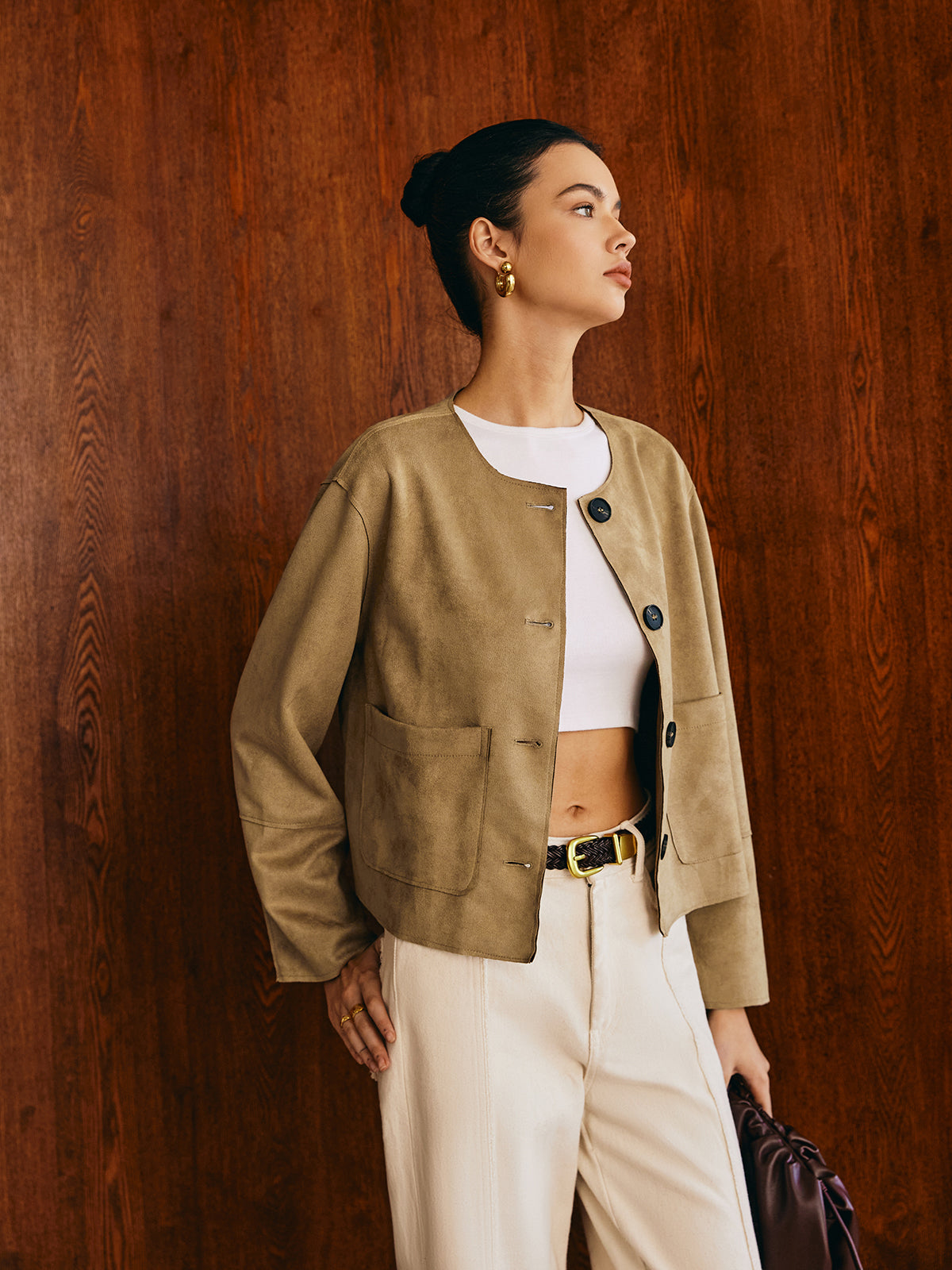 WW | Taschenbreasted Wildlederjacke