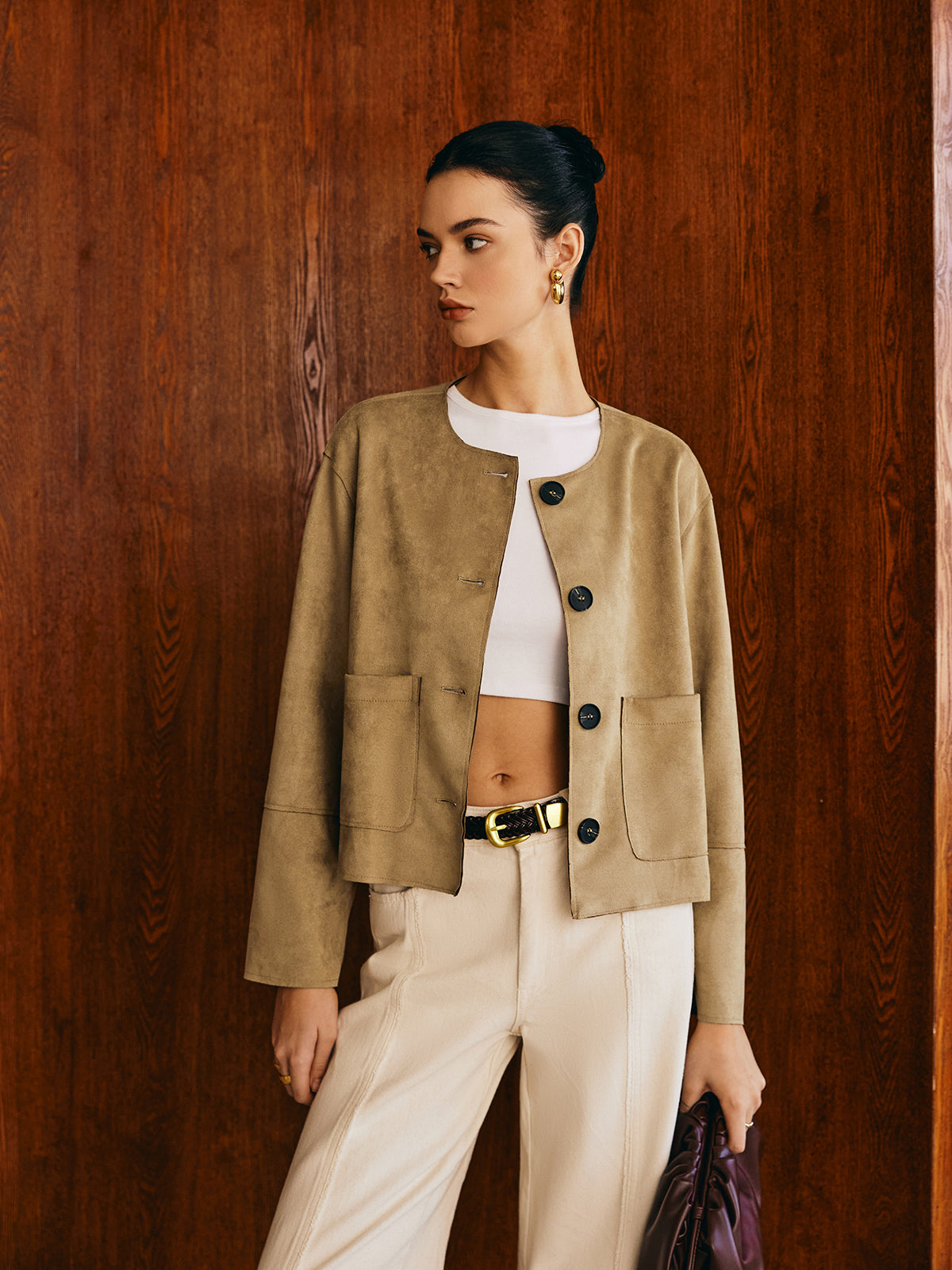 WW | Taschenbreasted Wildlederjacke