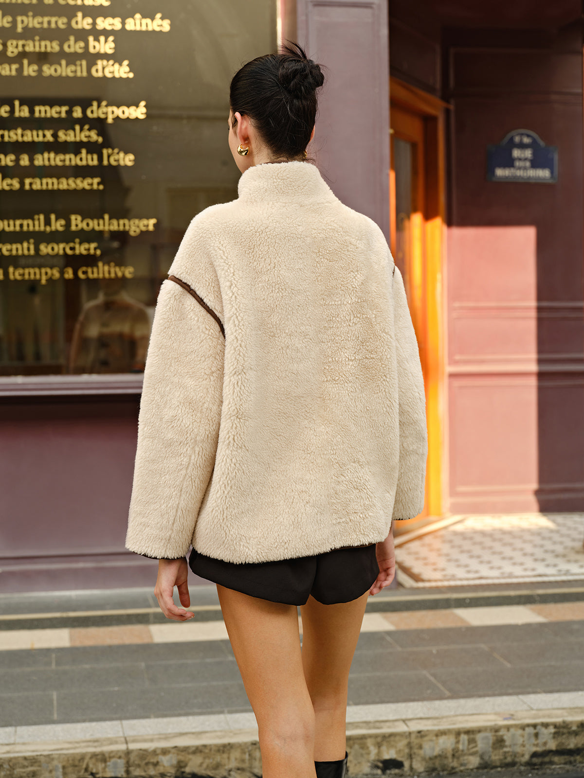 WW | Contrast piping fleece jacket