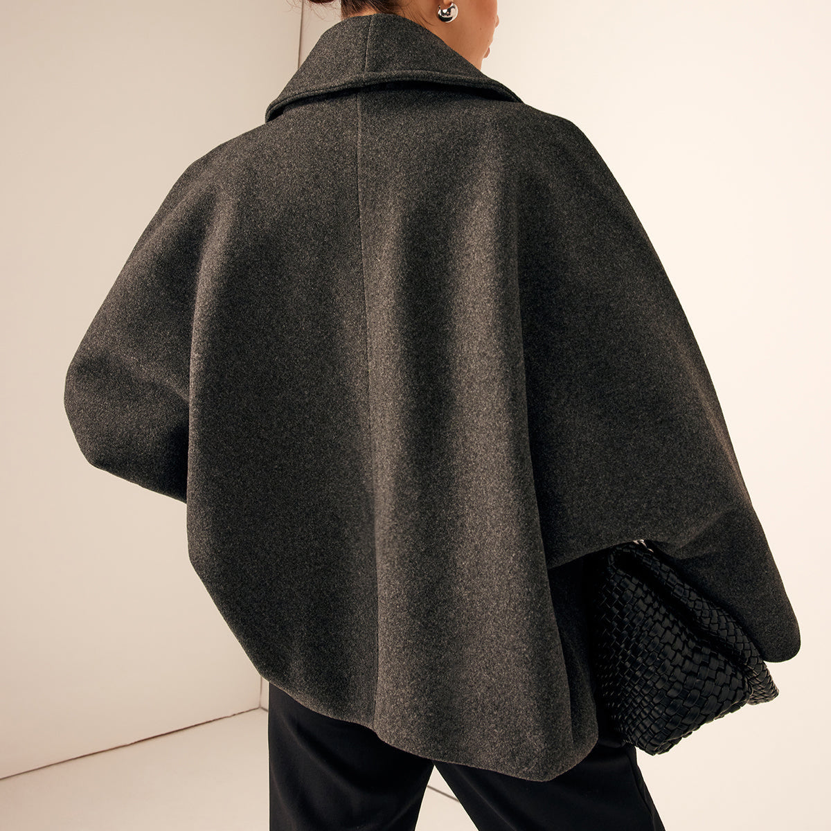 WW | Damen Klassischer Tweed Mantel Kurzer Stil