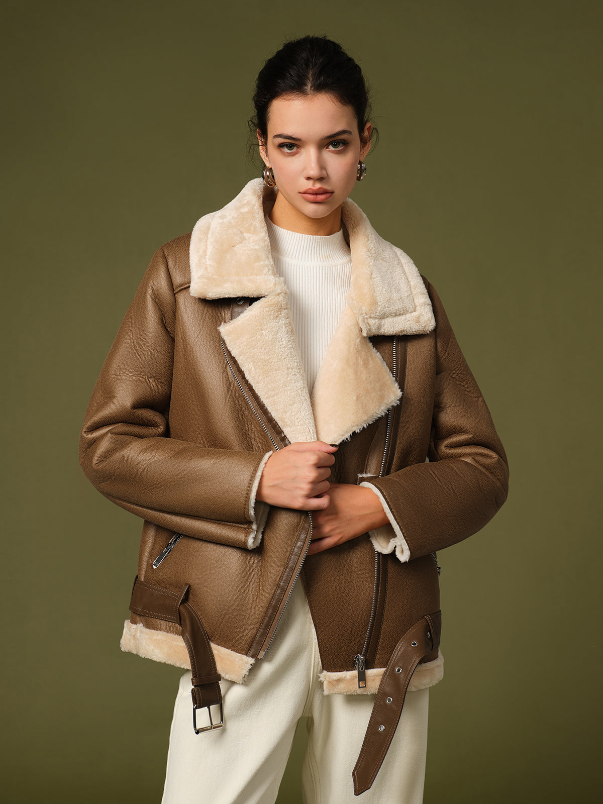 WW | Soft belted fleece jacket