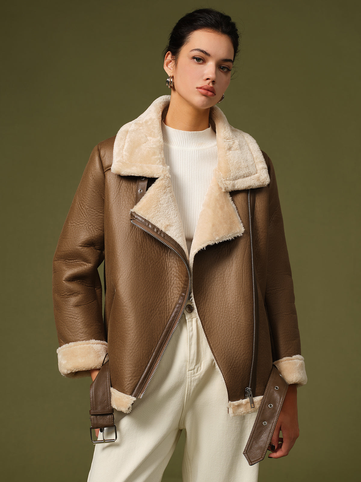WW | Soft belted fleece jacket