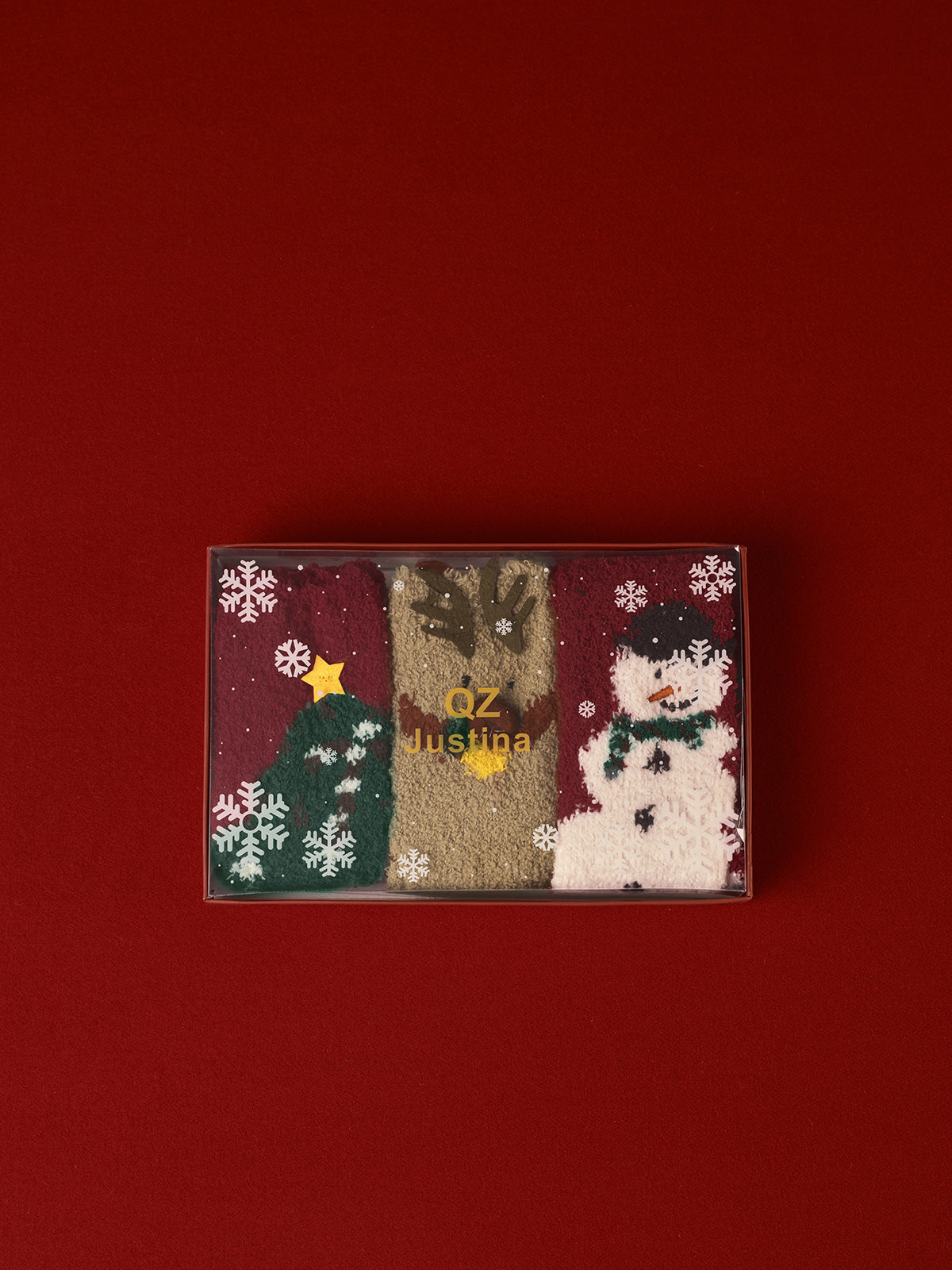 WW | 3-Pack Christmas Coral Velvet Socks with Box