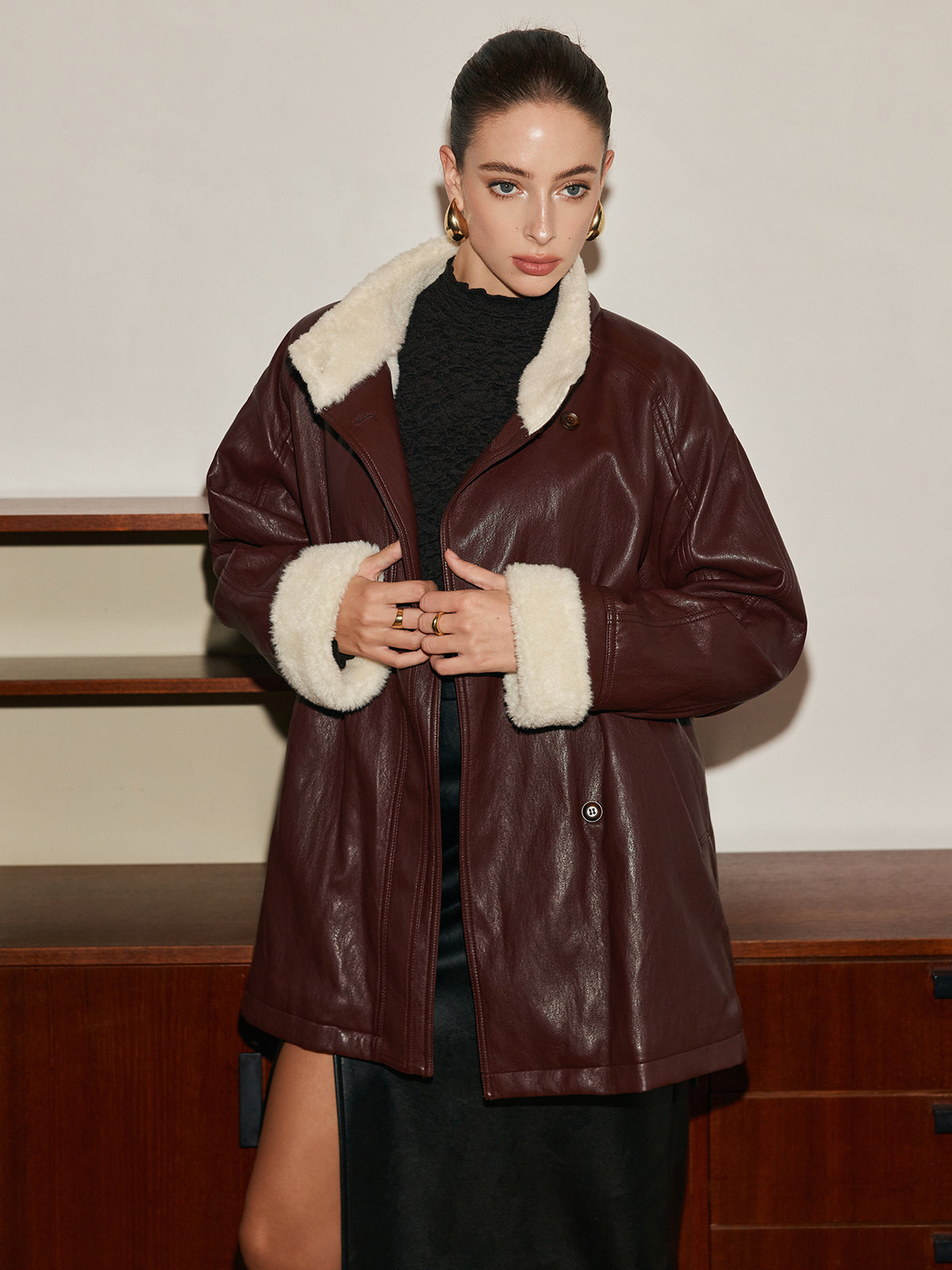WW | PU-Leder Gurtjacke