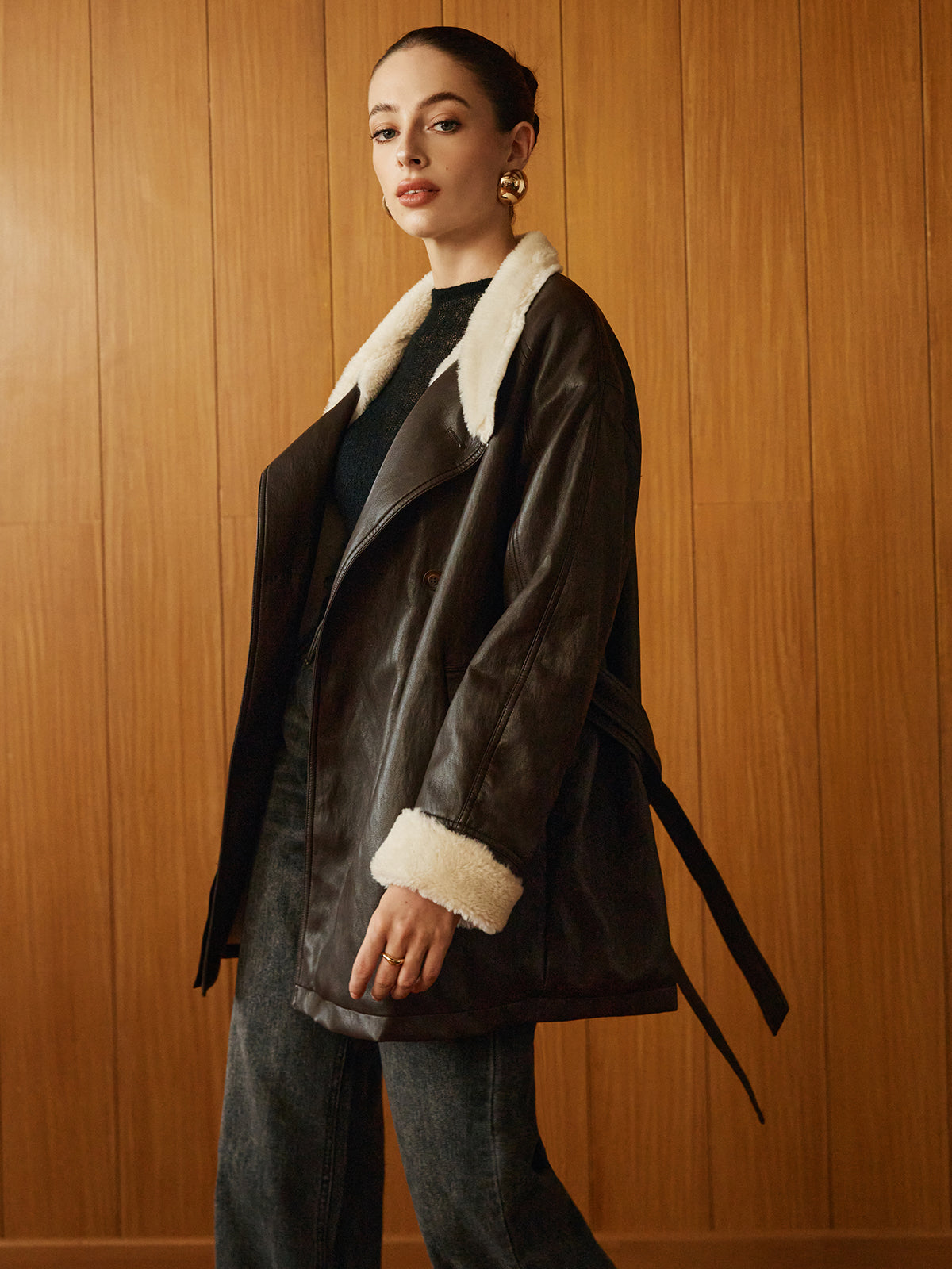 WW | PU-Leder Gurtjacke