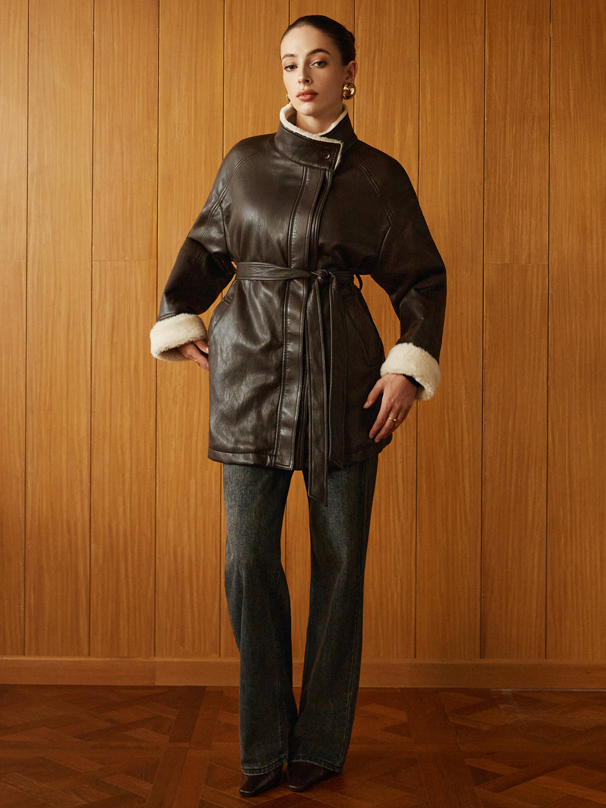WW | PU-Leder Gurtjacke