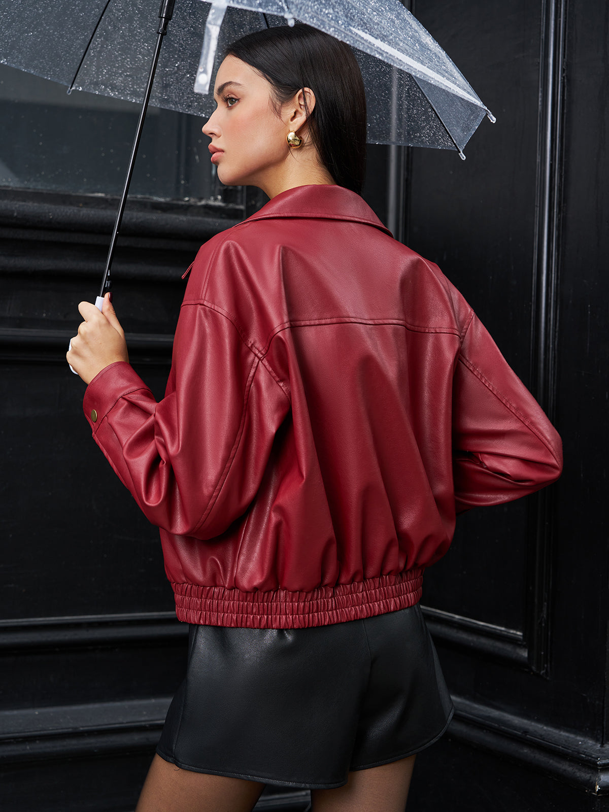 WW | Leder Zip Polo Jacke