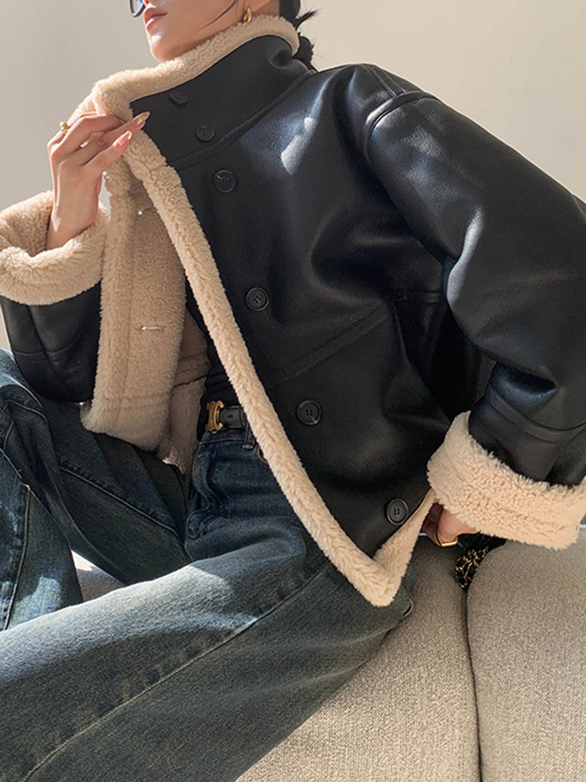 WW | Gefütterte Kunstlederjacke