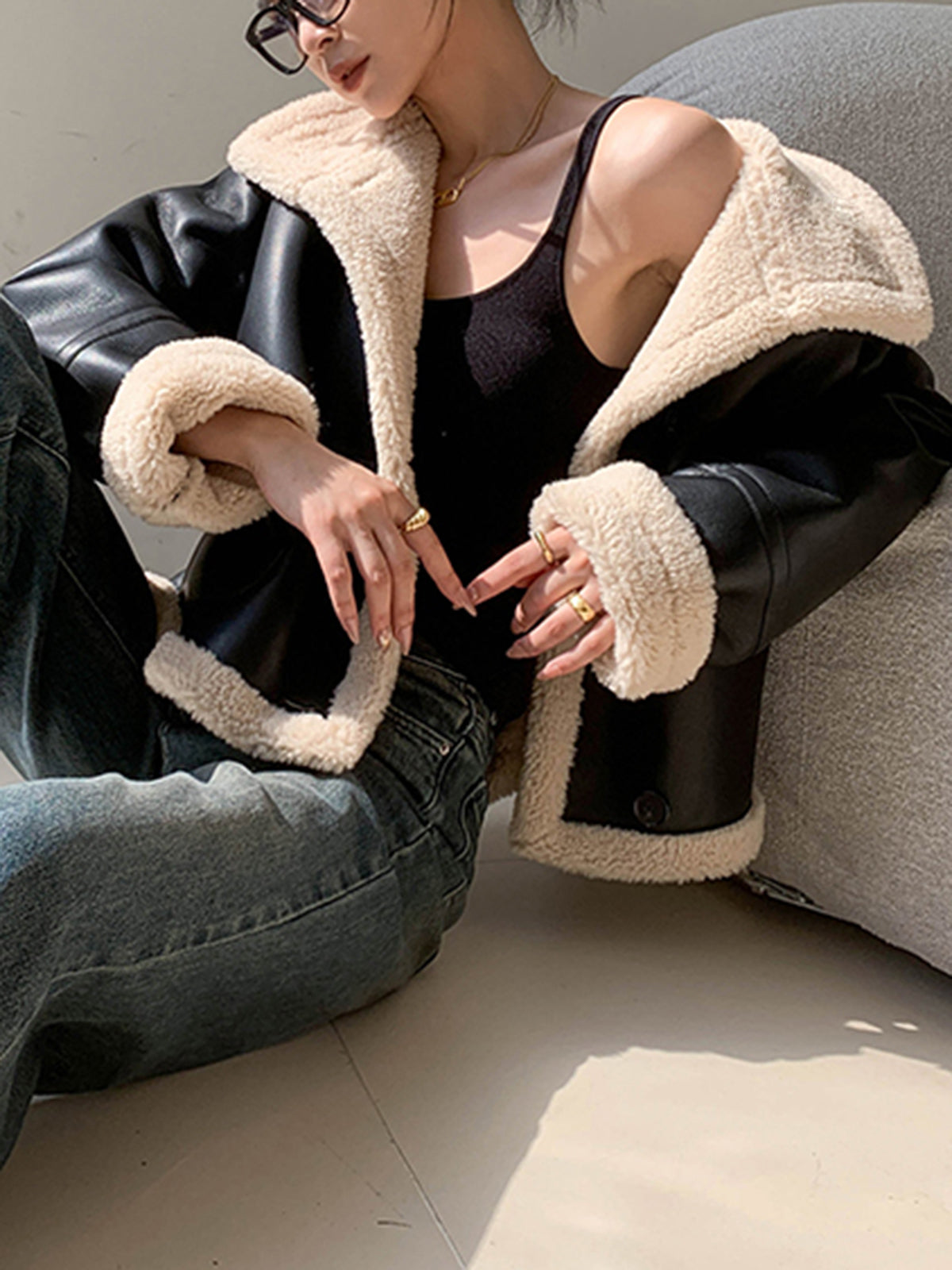 WW | Gefütterte Kunstlederjacke