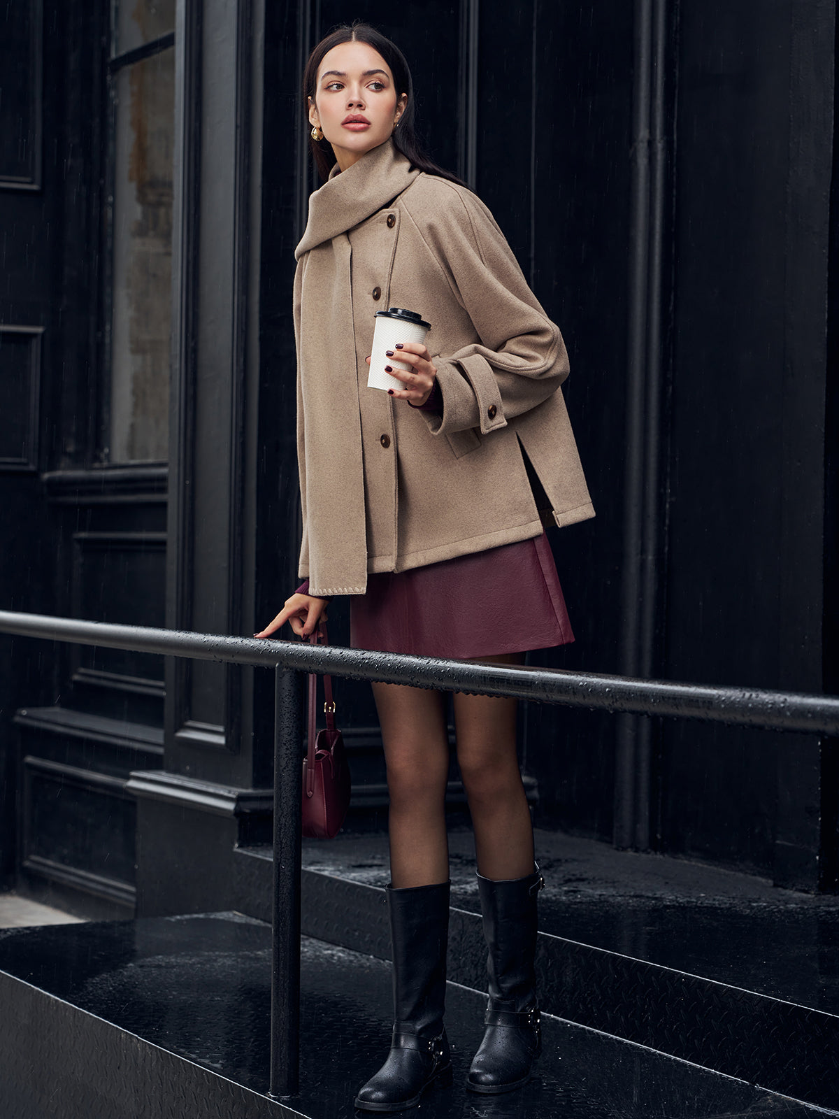 WW | Jacke mit passendem Knopf-Schal