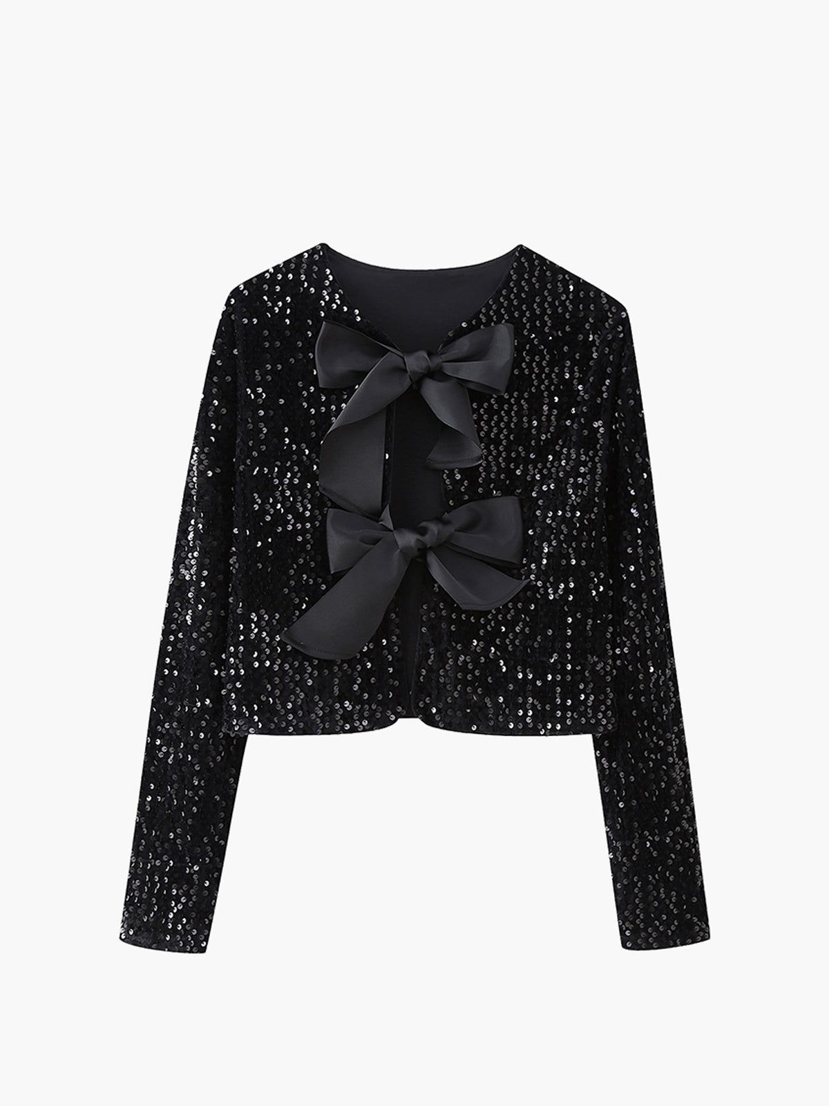 WW | Velvet Bow Decor Jacket