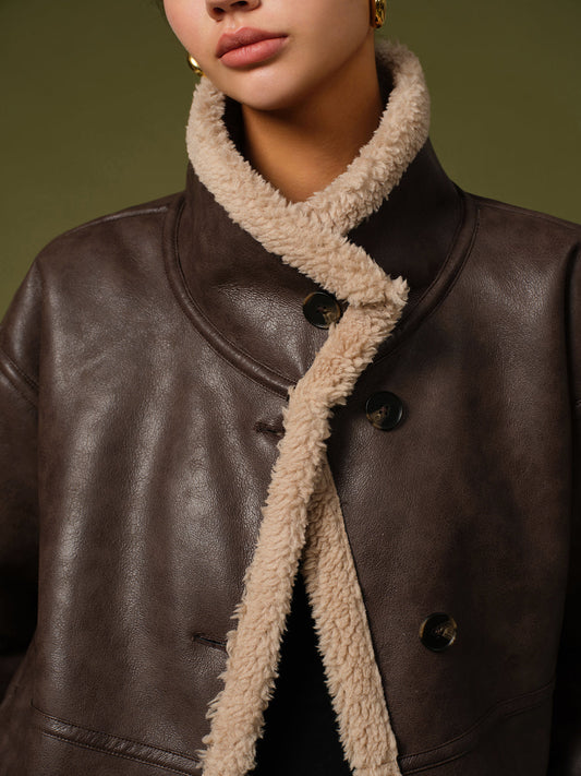 WW | PU Leder Warme Jacken