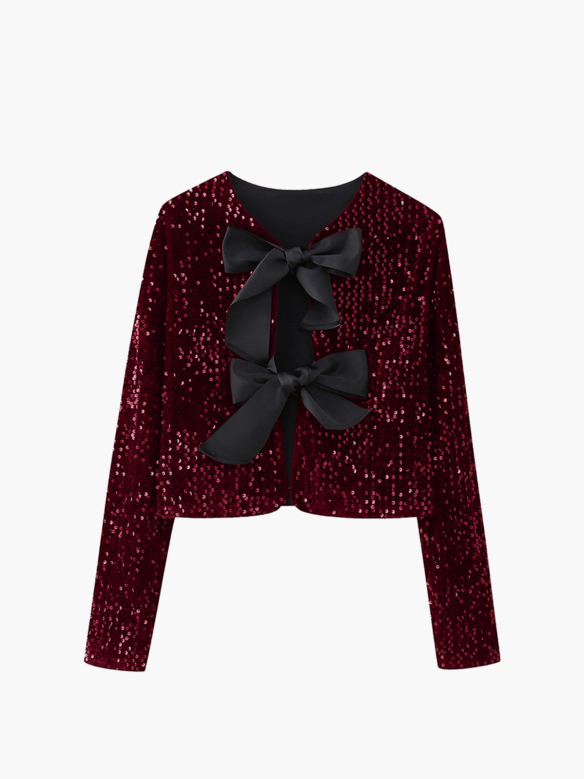 WW | Velvet Bow Decor Jacket