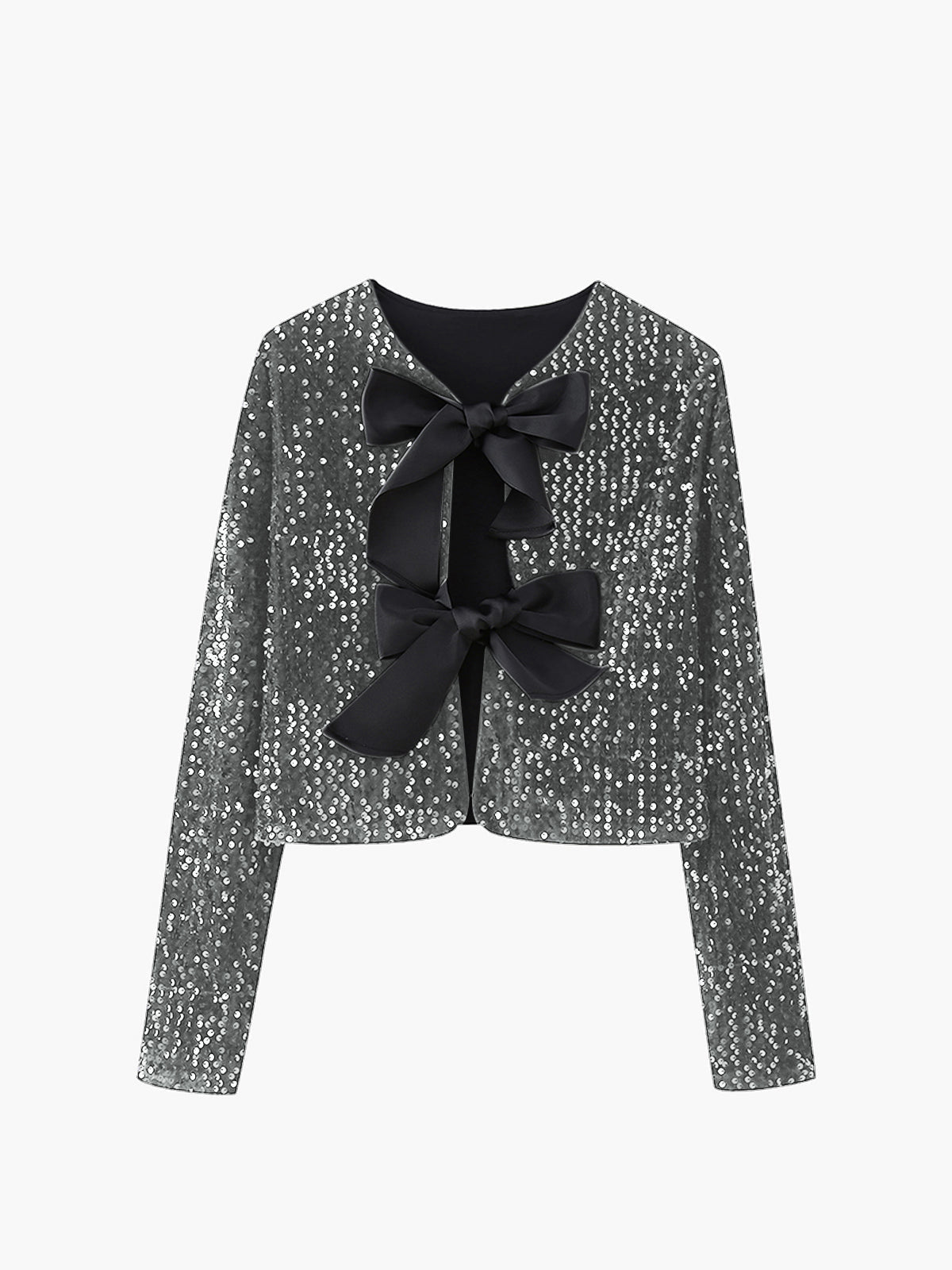 WW | Velvet Bow Decor Jacket