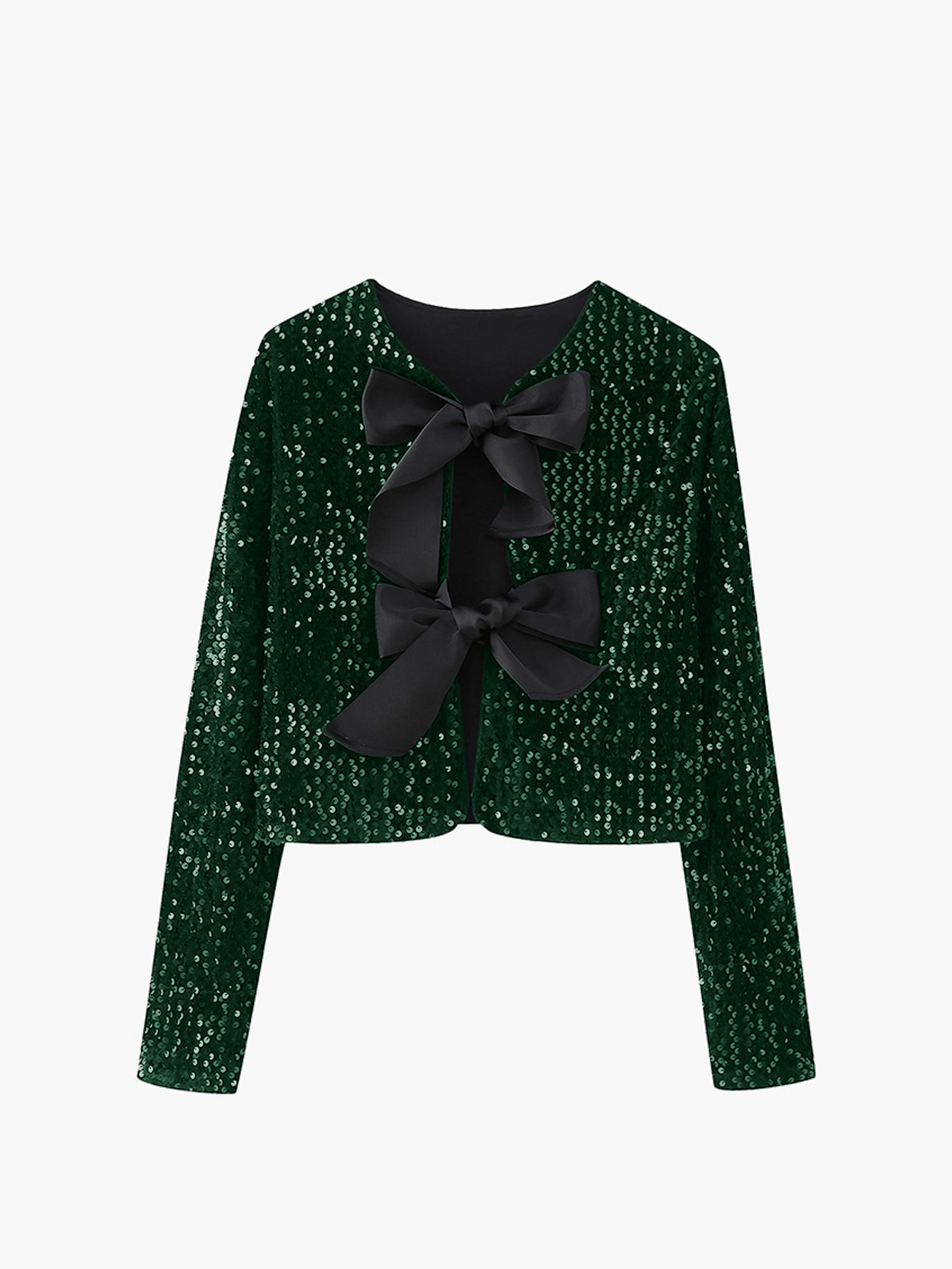 WW | Velvet Bow Decor Jacket