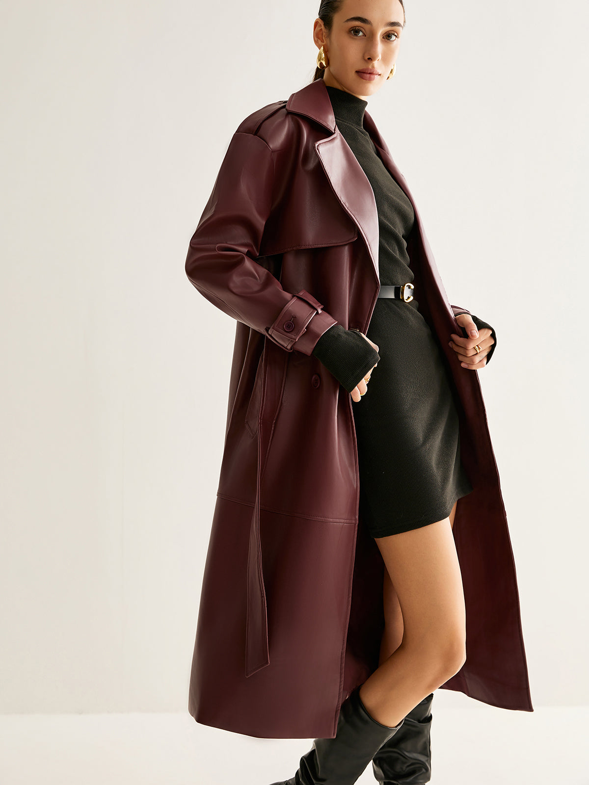 WW | PU-Leder Lange Jacke