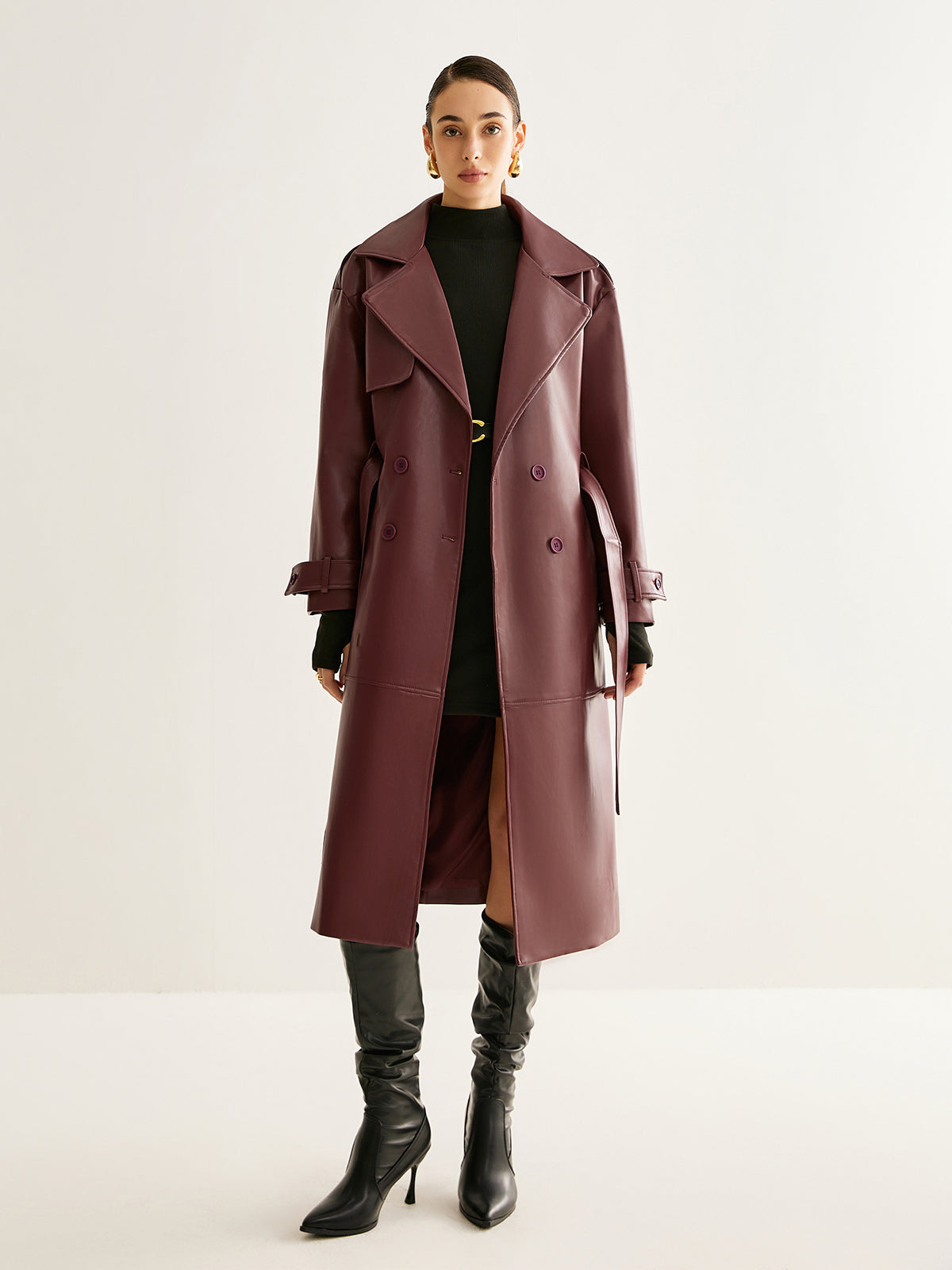WW | PU-Leder Lange Jacke
