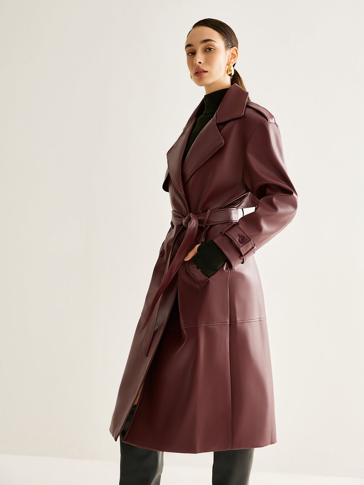 WW | PU-Leder Lange Jacke