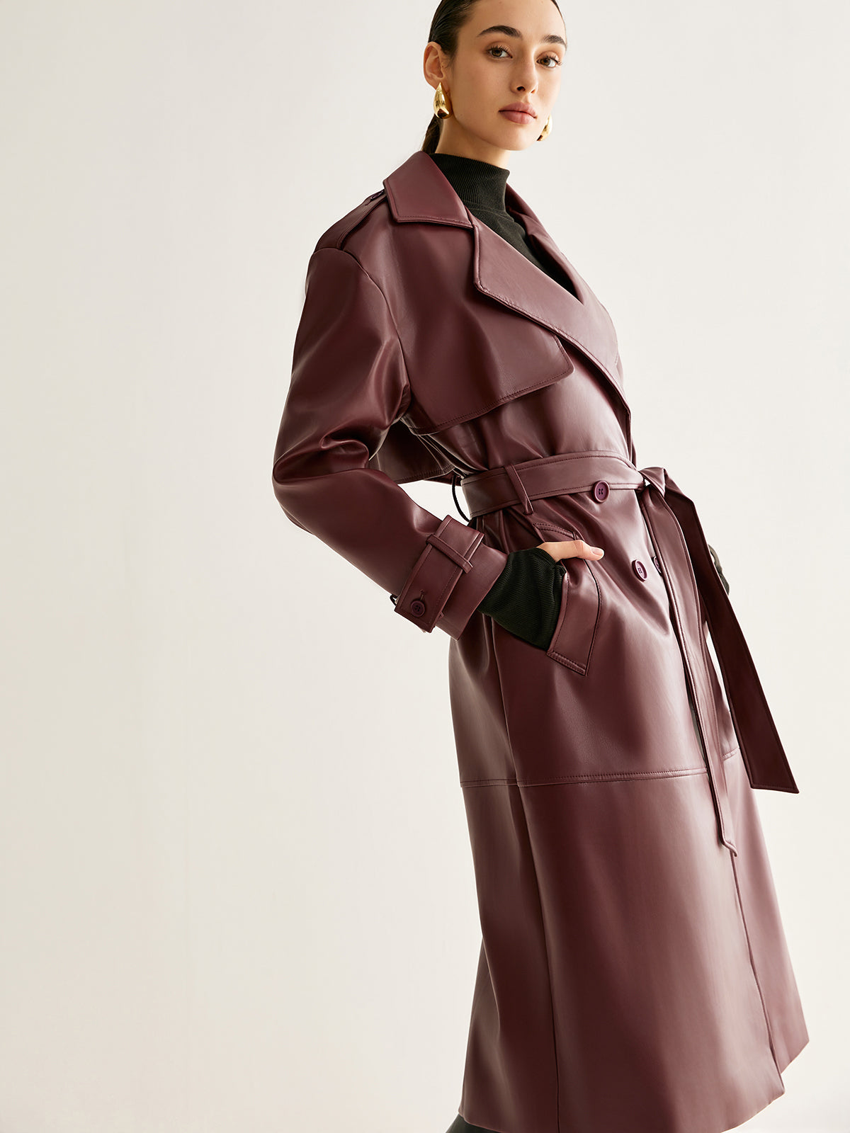 WW | PU-Leder Lange Jacke