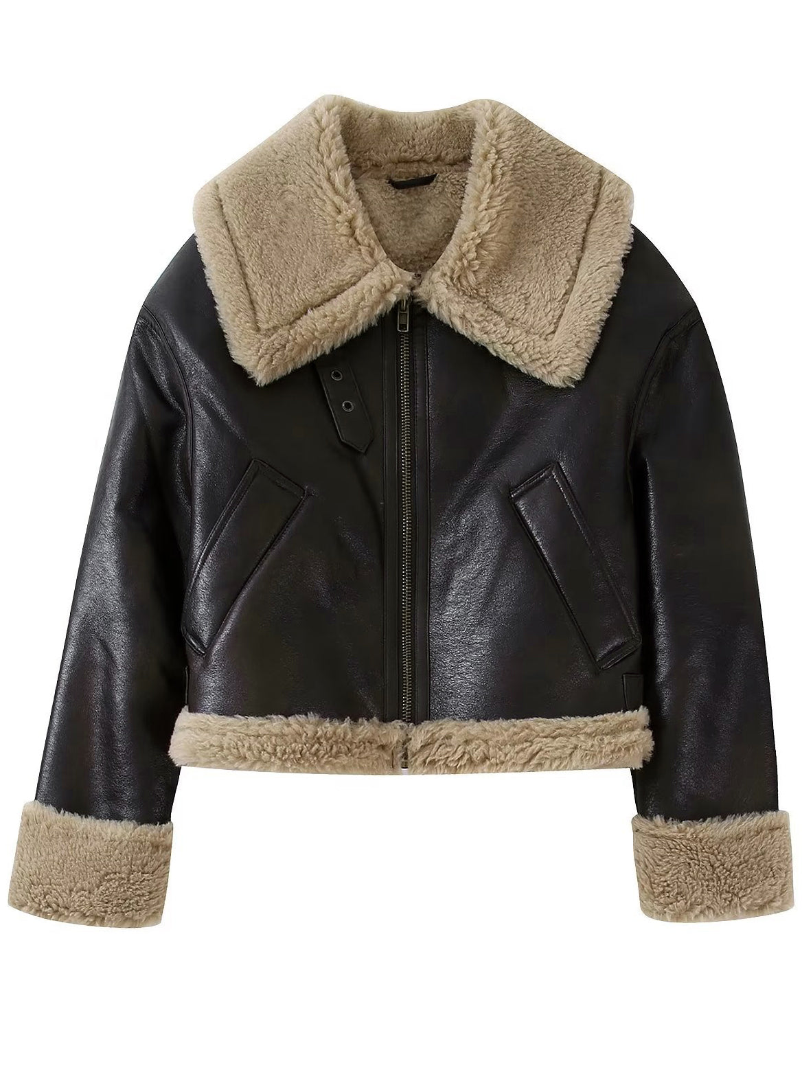 WW | Kunstleder Reißverschlussjacke