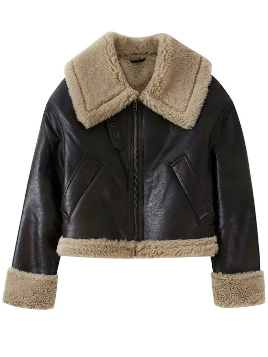 WW | Kunstleder Reißverschlussjacke