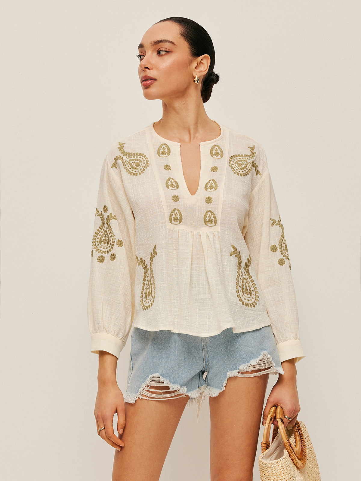 WW | Boho Embroidered Blouse
