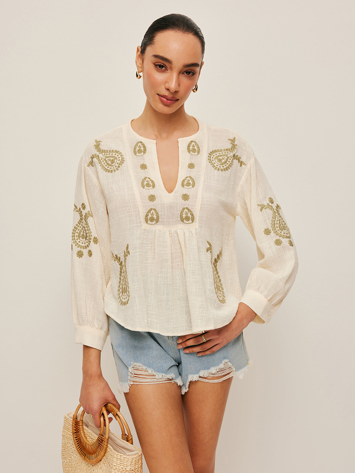 WW | Boho Embroidered Blouse