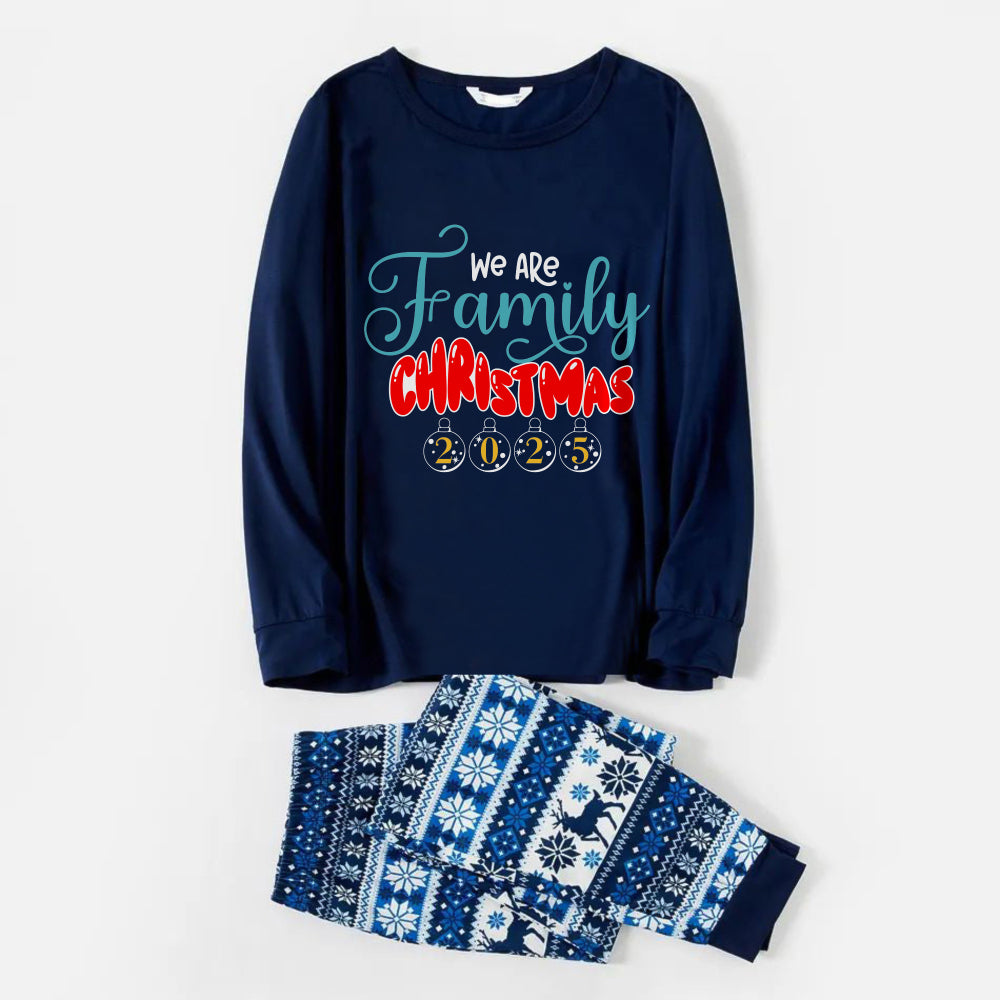 WW | Fröhliche Blaue Weihnachts-Pyjama-Set mit Familienurlaubszitaten