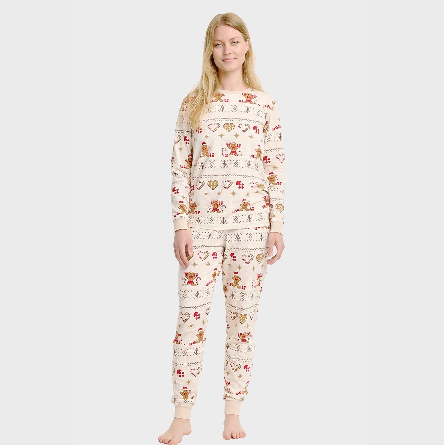WW | Christmas Cookie Weihnachts-Pyjama beige - Damen