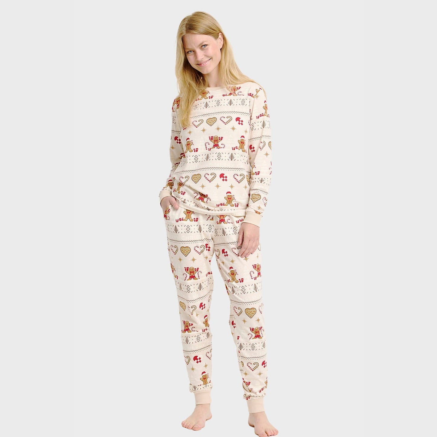 WW | Christmas Cookie Weihnachts-Pyjama beige - Damen