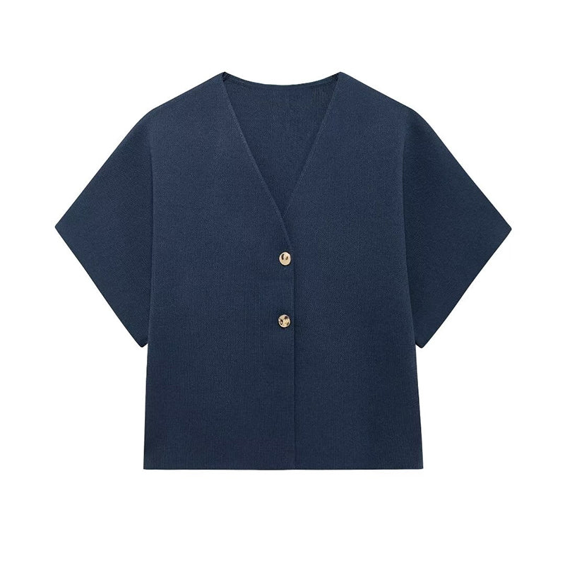 WW | Lässiges Einfarbiges Strickoberteil für Frauen