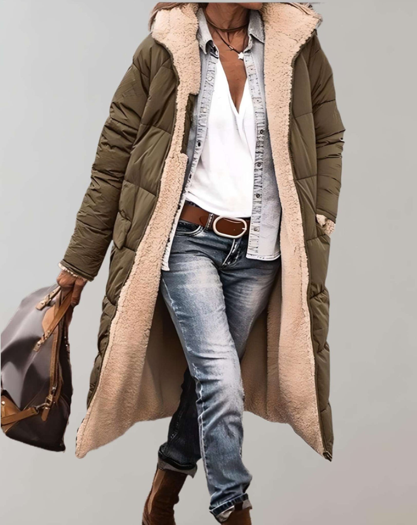 WW | Winter-Trenchcoat mit Fleece-Futter