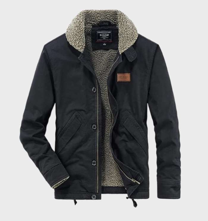 WW | Winter Jacket with Fleece Lining - Lined Outdoor Jacket with Zipper and Buttons