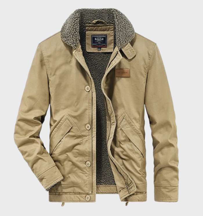 WW | Winter Jacket with Fleece Lining - Lined Outdoor Jacket with Zipper and Buttons