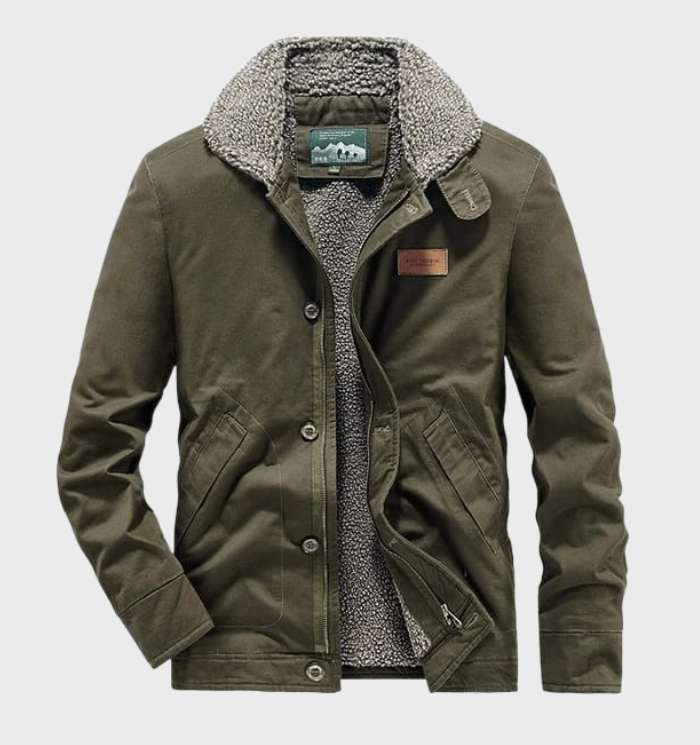 WW | Winter Jacket with Fleece Lining - Lined Outdoor Jacket with Zipper and Buttons