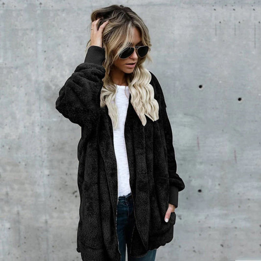 WW | Strickjacke mit Kapuze Aus Fleece