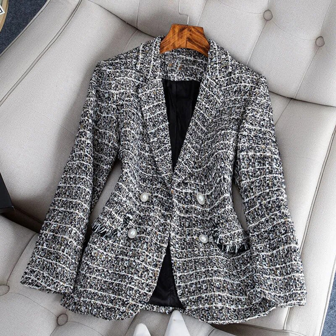 WW | Weibliche taillierte Karoblazerjacke